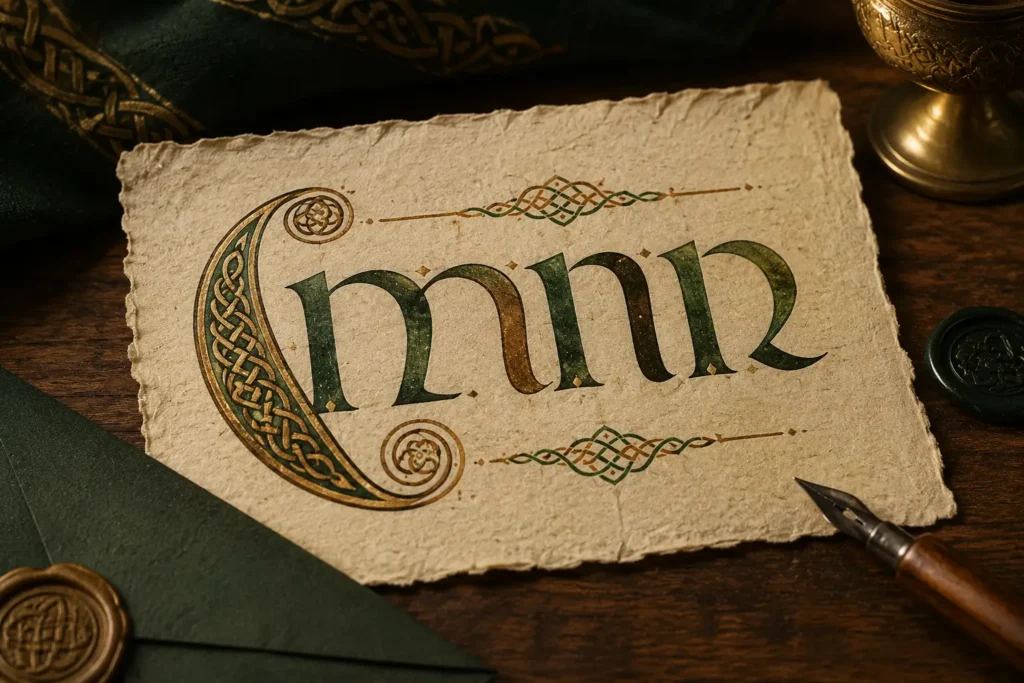 Irish Uncial Calligraphy for Handmade Medieval Theme Party Invitations