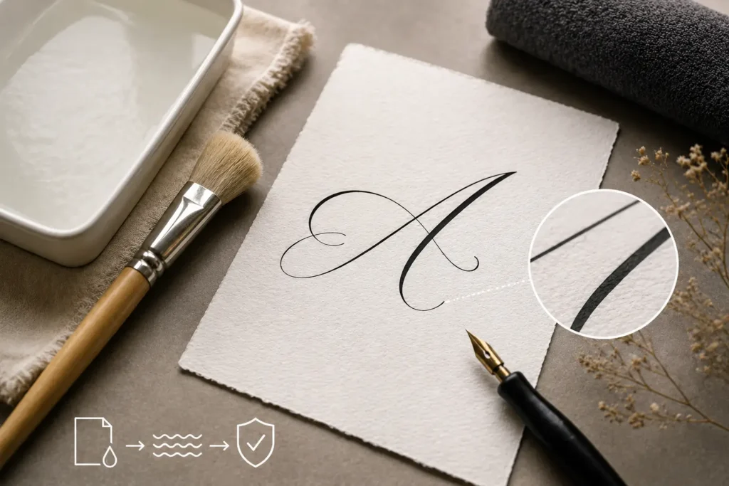How to Prepare Watercolor Paper for Calligraphy Without Ink Bleeding