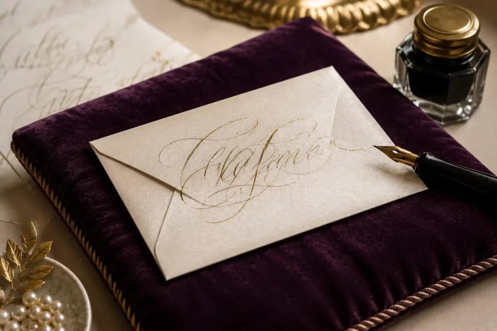 Pearl Envelope Calligraphy