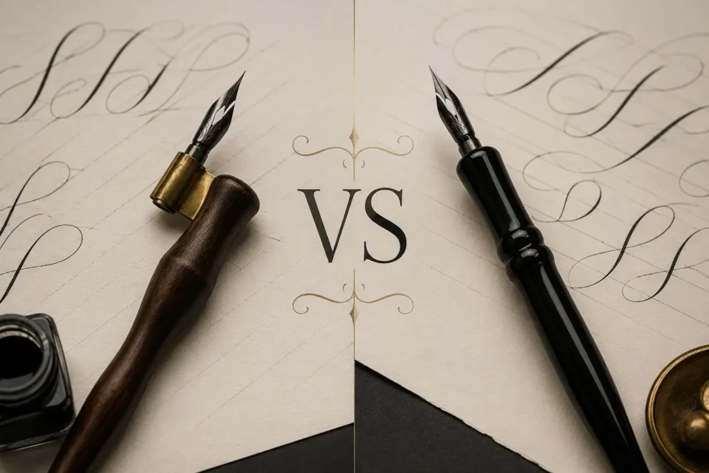 Oblique Pen Holder vs. Straight Pen Holder